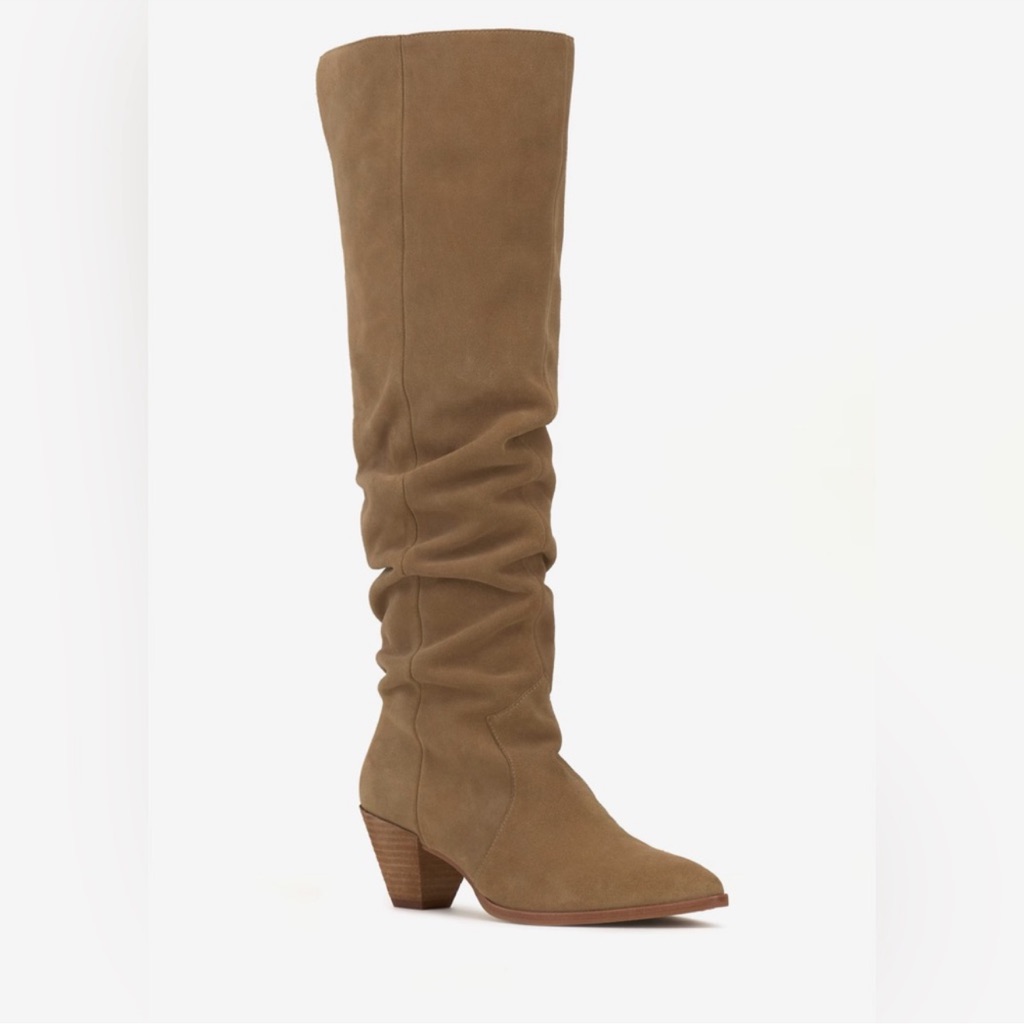 Nwt Vince Camuto Sewinny Ruched Knee High Boots Sz. 7 Wide Calf
